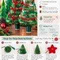 Crochet pattern for Christmas tree duo decoration.