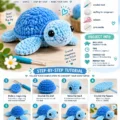 Cute crochet turtle created using an easy amigurumi pattern for beginners.
