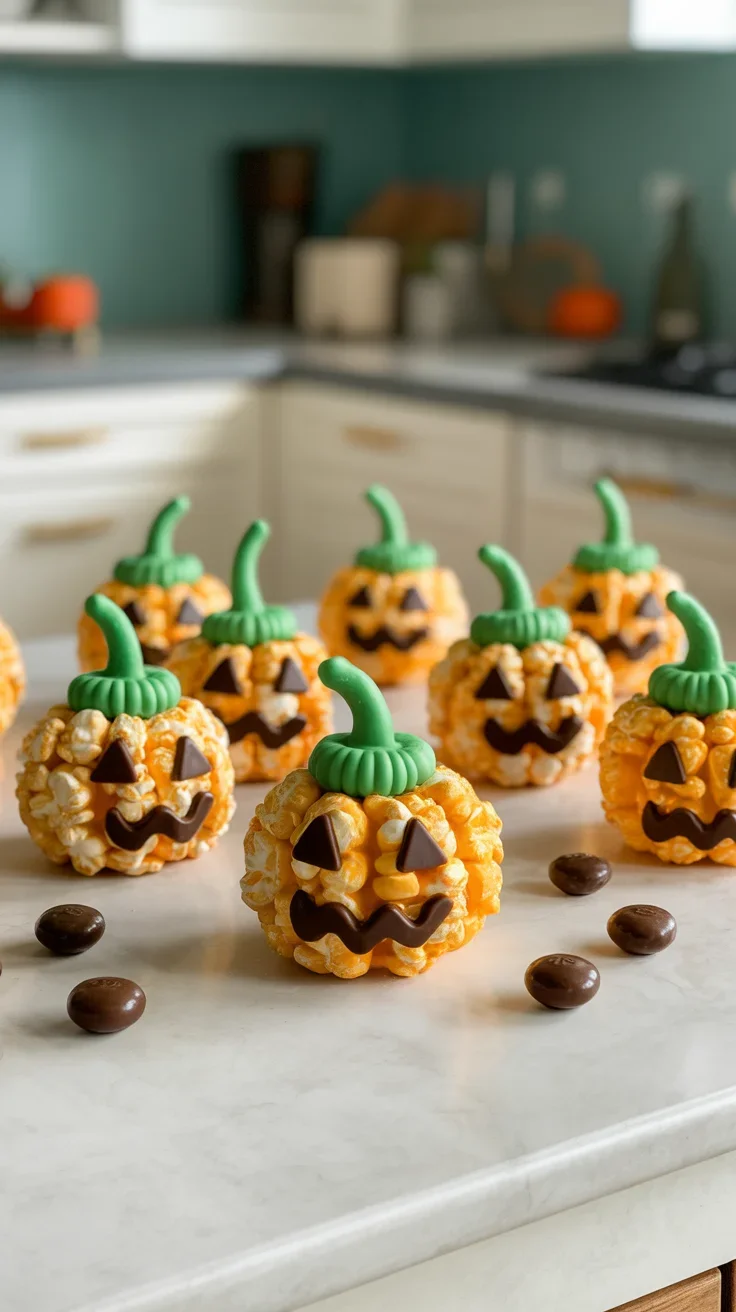Jack-O’-Lantern Popcorn Balls