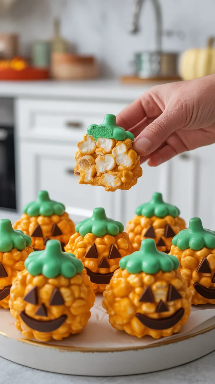 Deliciously Spooky Jack-O’-Lantern Popcorn Balls Recipe