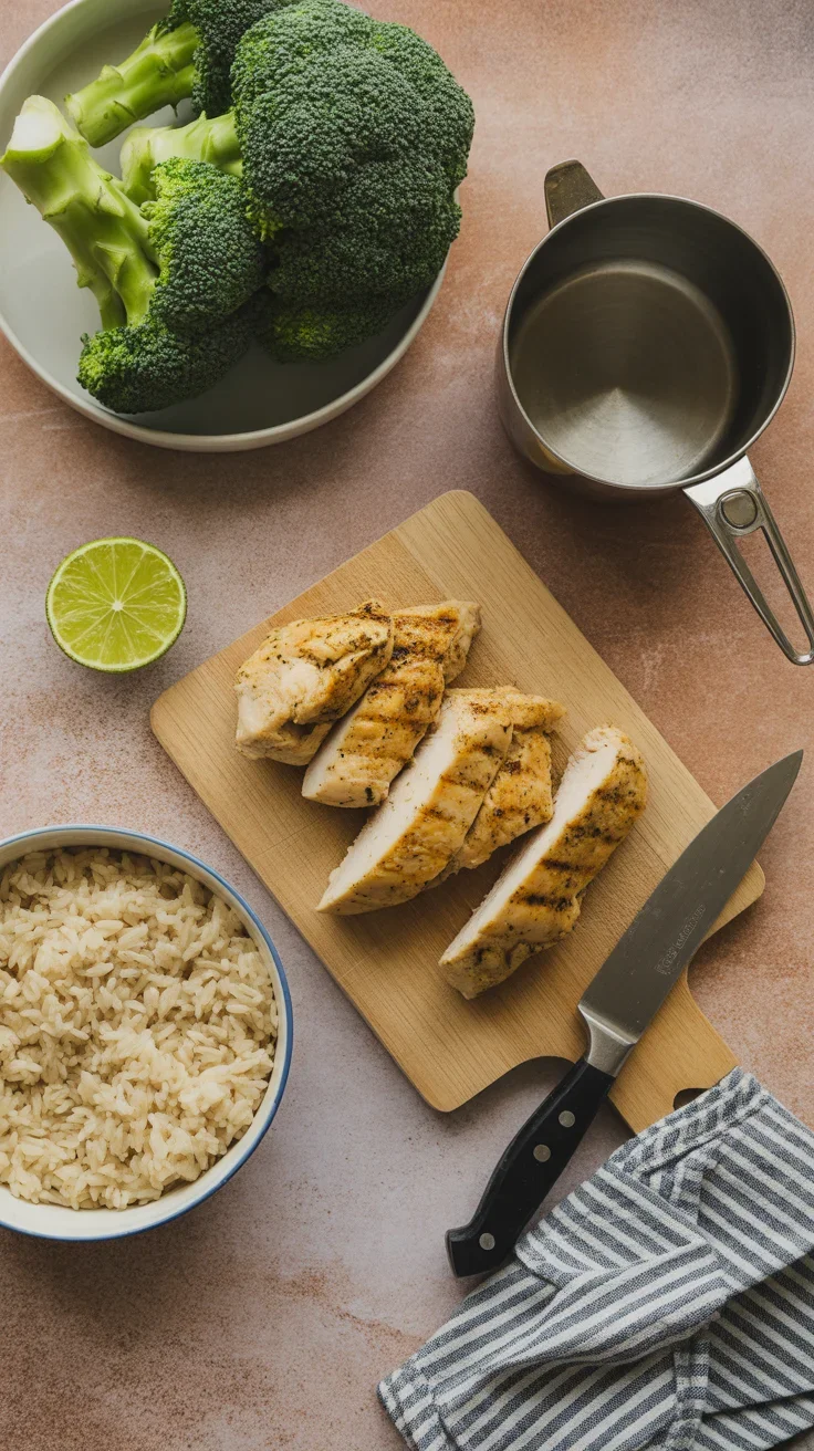 Grilled Chicken & Broccoli Bowls with Creamy Garlic Sauce – Healthy, Savory & Delicious!