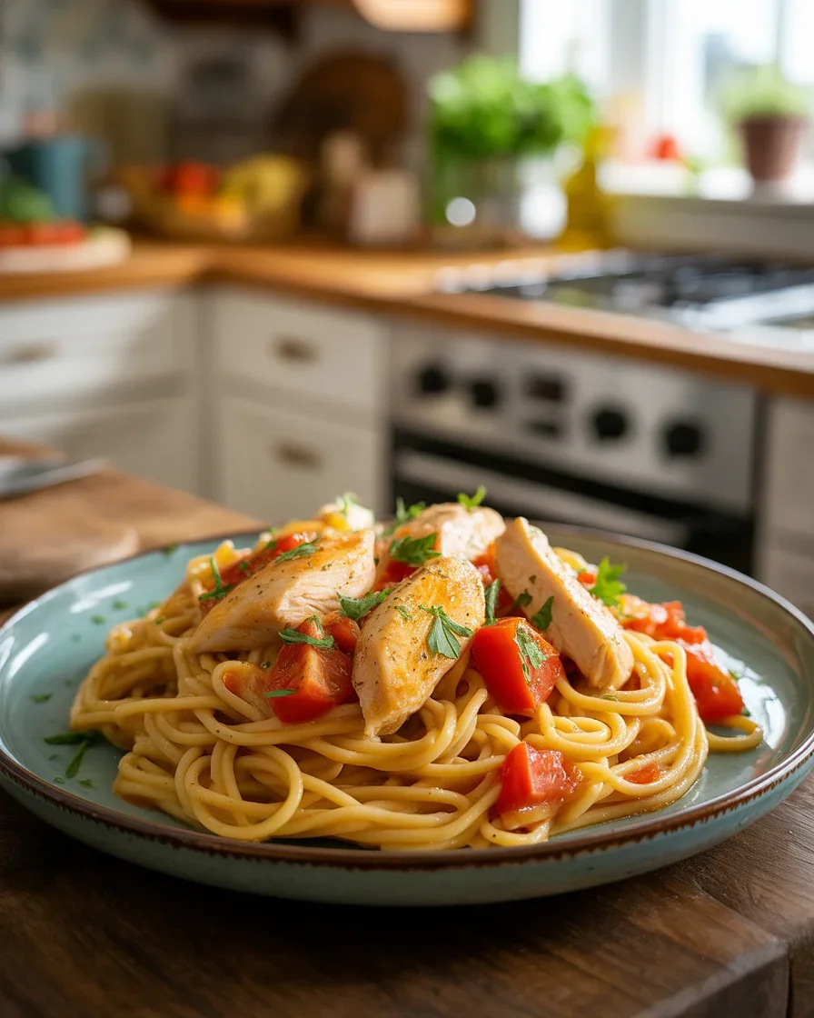 Irresistible Spicy Southern Chicken Spaghetti Casserole