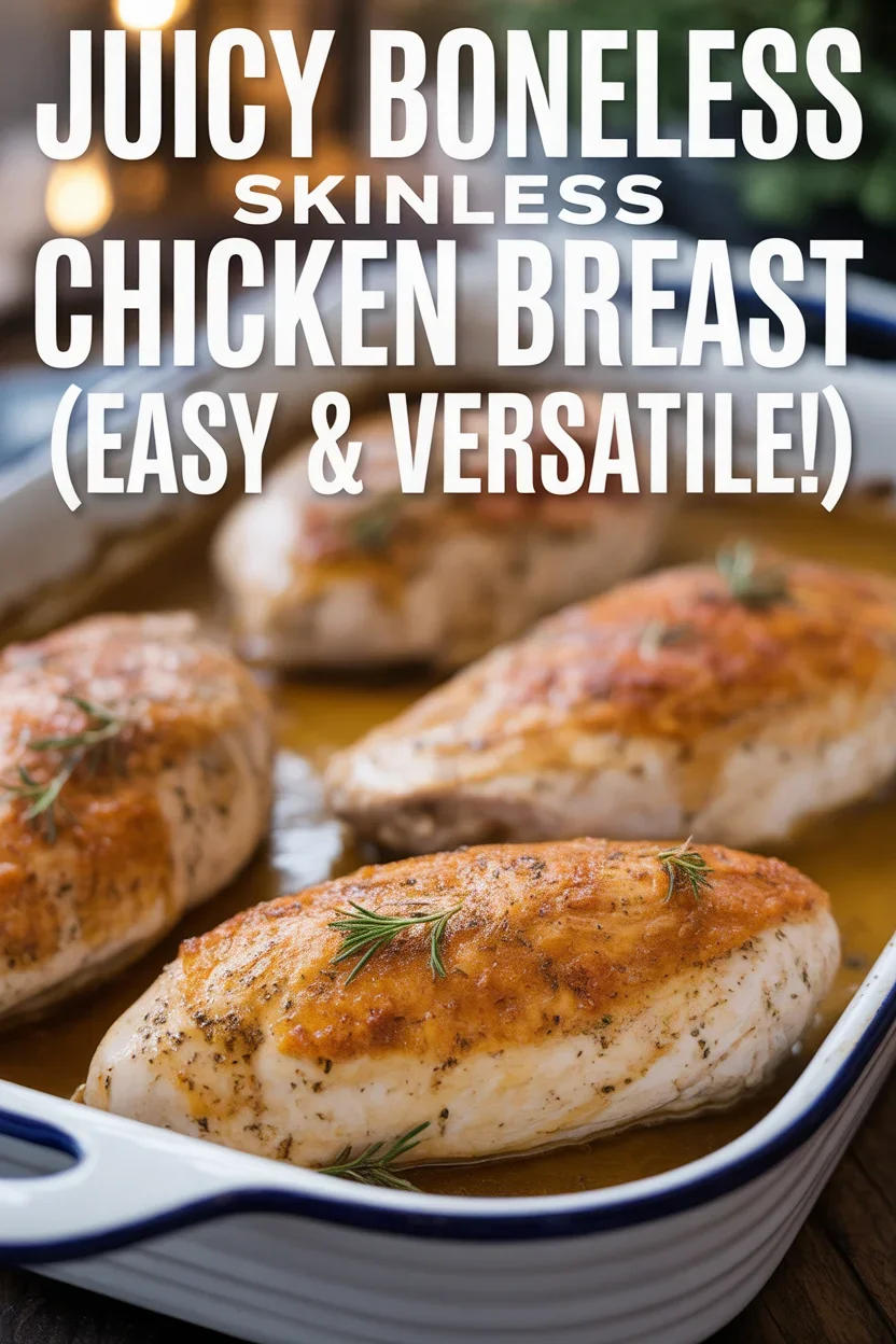 Juicy Boneless Skinless Chicken Breast (Easy & Versatile!)