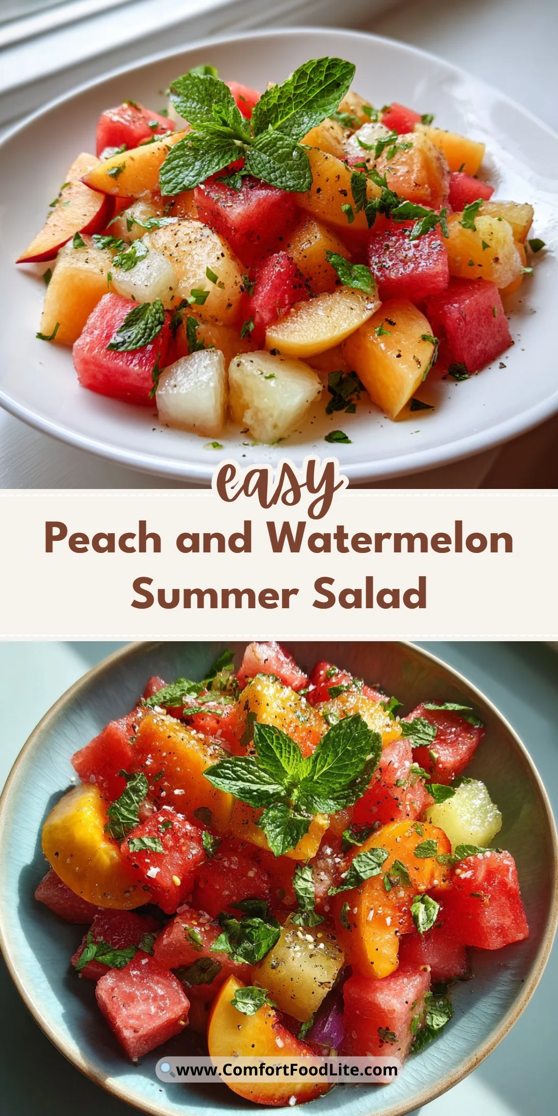 Peach and Watermelon Summer Salad