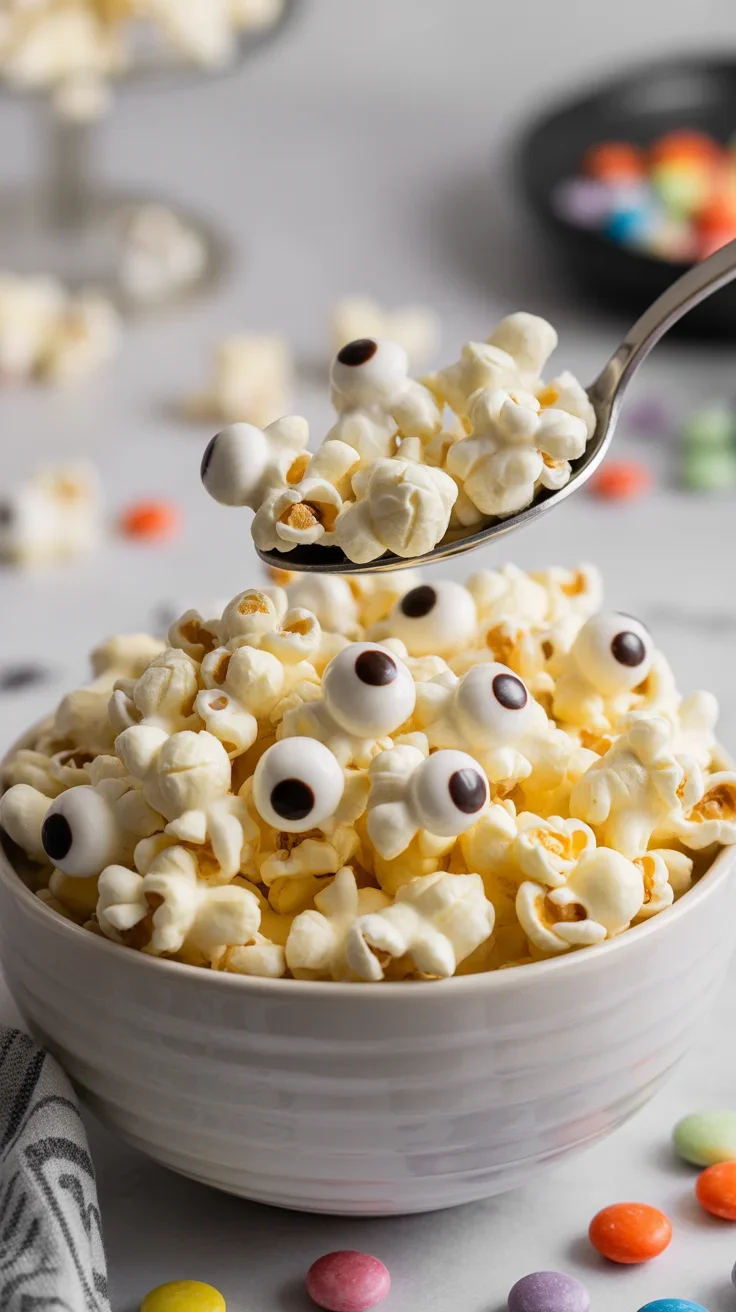 Spooky Good Ghostly White Chocolate Popcorn Recipe!